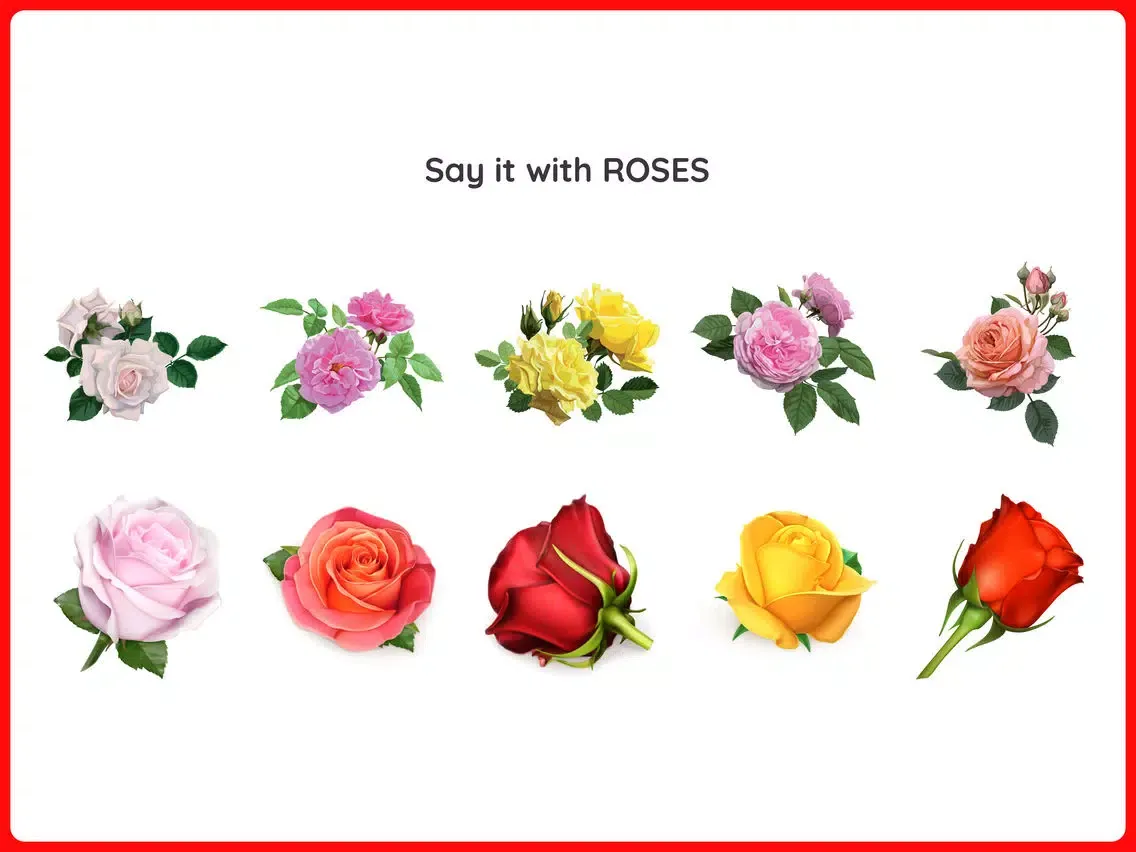Tangkapan layar Romantic Roses Lovely Sticker iPad 