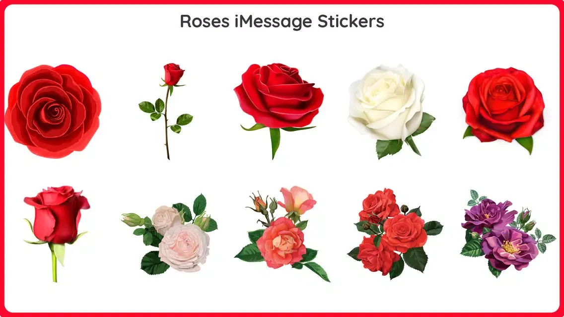 Tangkapan layar Romantic Roses Lovely Sticker