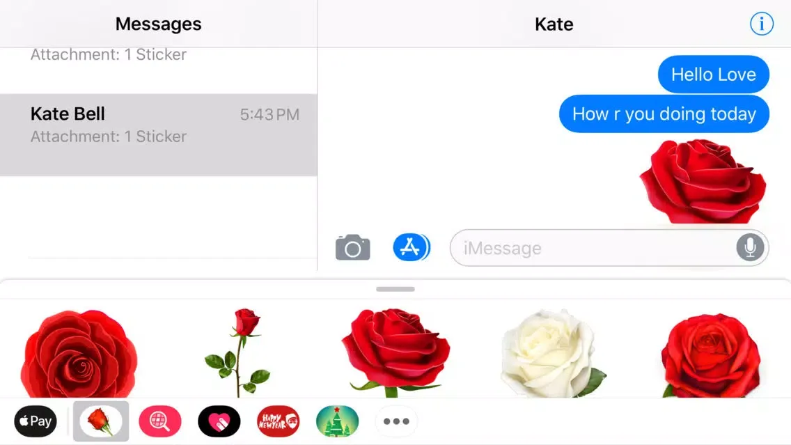 Tangkapan layar Romantic Roses Lovely Sticker