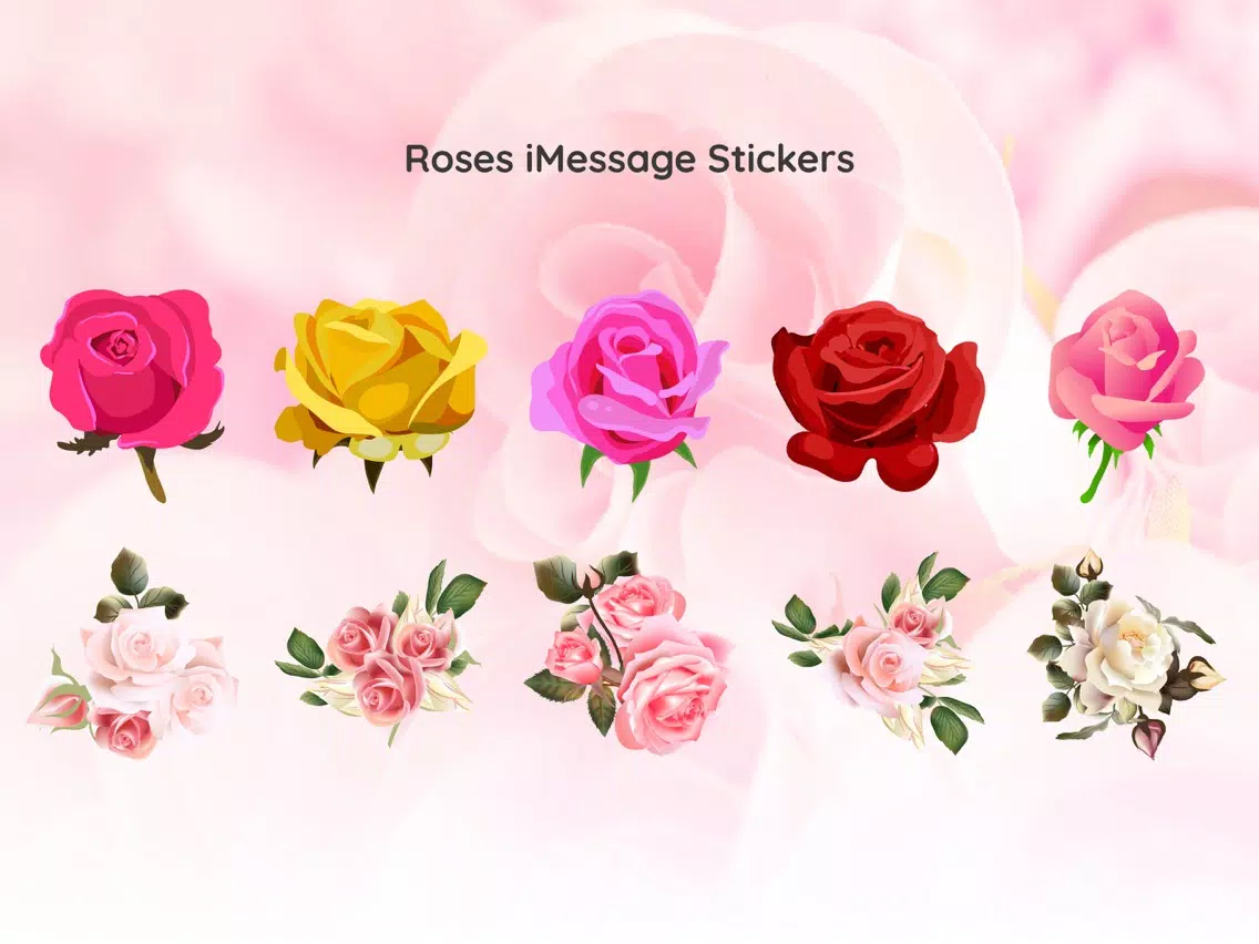 Capturas de tela do Romantic Roses Sticker Wishes iPad 