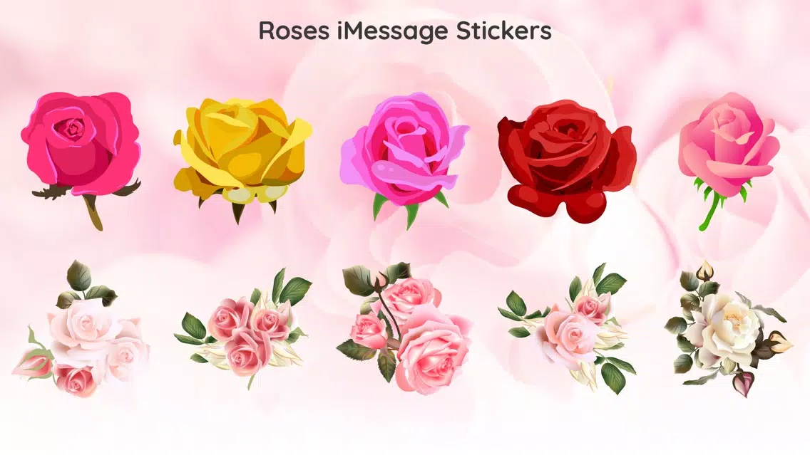 Capturas de tela do Romantic Roses Sticker Wishes