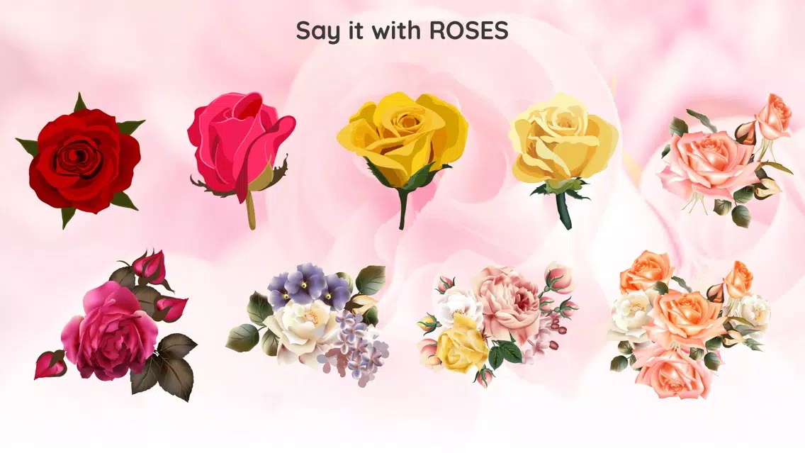 Capturas de tela do Romantic Roses Sticker Wishes