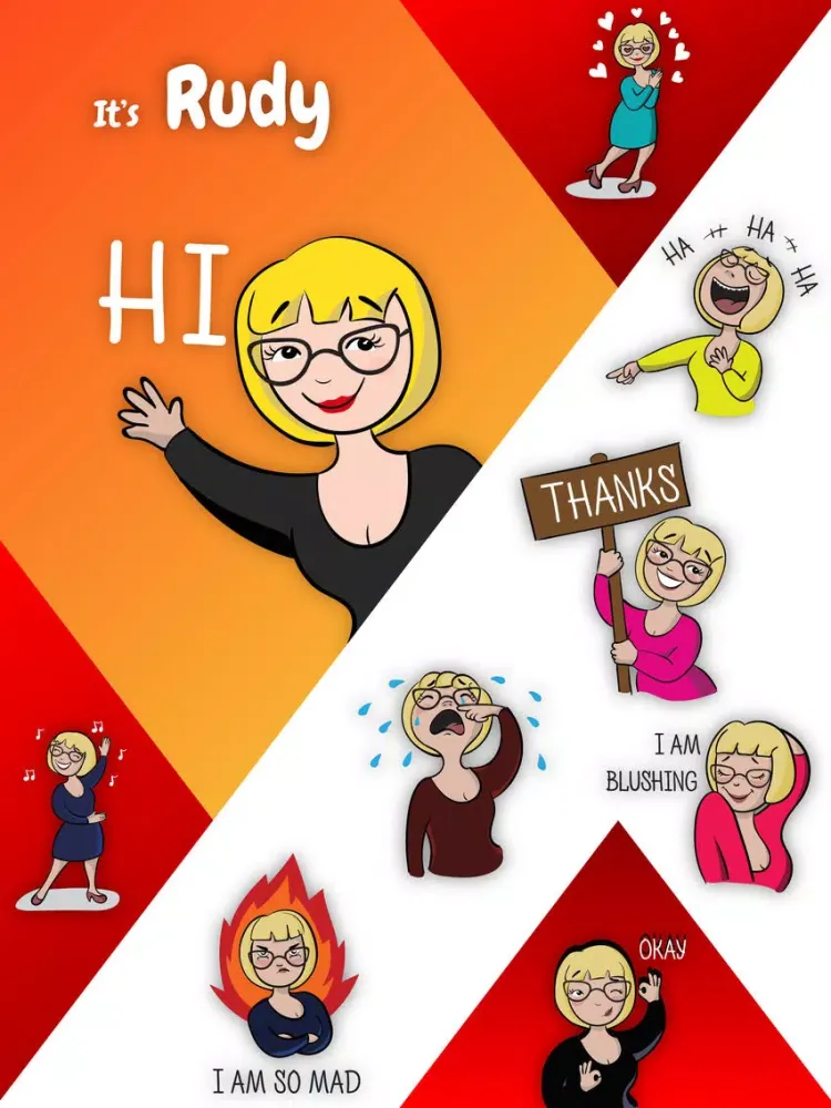 Rudy - Cartoon & Comic Funny Sticker Pack iPad  سکرین شاٹس