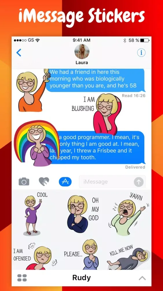 Rudy - Cartoon & Comic Funny Sticker Pack سکرین شاٹس
