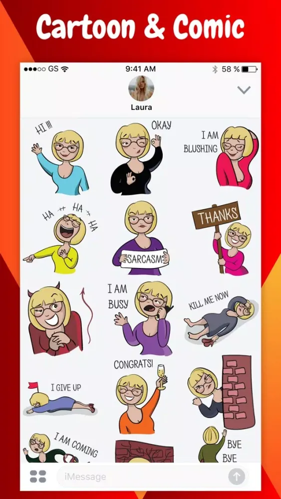 Rudy - Cartoon & Comic Funny Sticker Pack سکرین شاٹس