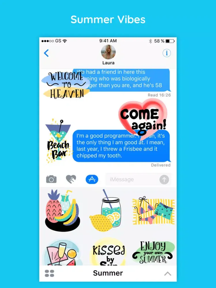 Summer Beach Party Stickers iPad  سکرین شاٹس