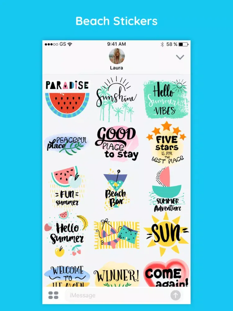 Summer Beach Party Stickers iPad  سکرین شاٹس