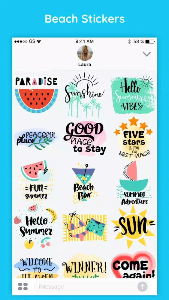 Summer Beach Party Stickers سکرین شاٹس