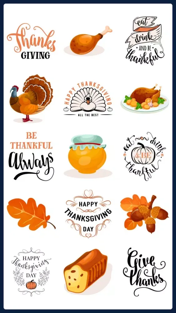 Capturas de tela do Thanksgiving Party & Wish App