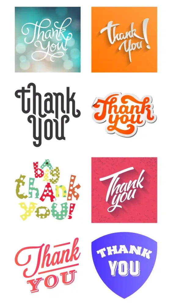 Tangkapan skrin Thank You Typography Stickers