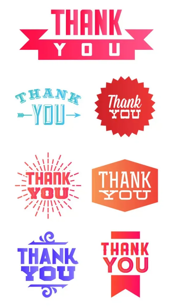 Tangkapan skrin Thank You Typography Stickers