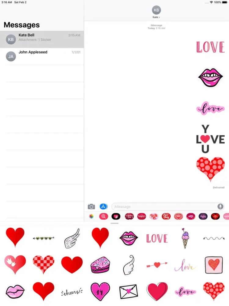 Happy Valentines Day Stickers! iPad  سکرین شاٹس