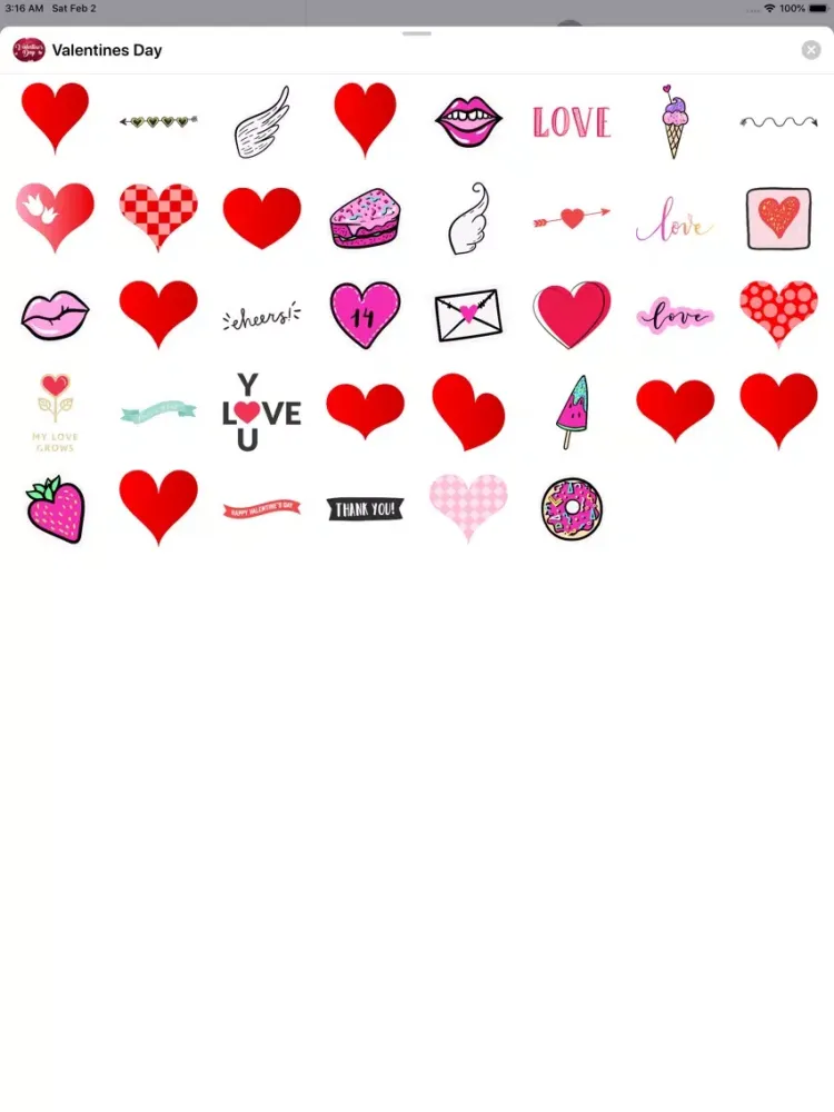 Happy Valentines Day Stickers! iPad  سکرین شاٹس