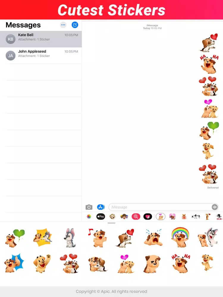 Lovely Valentines Day Stickers iPad  स्क्रीनशॉट