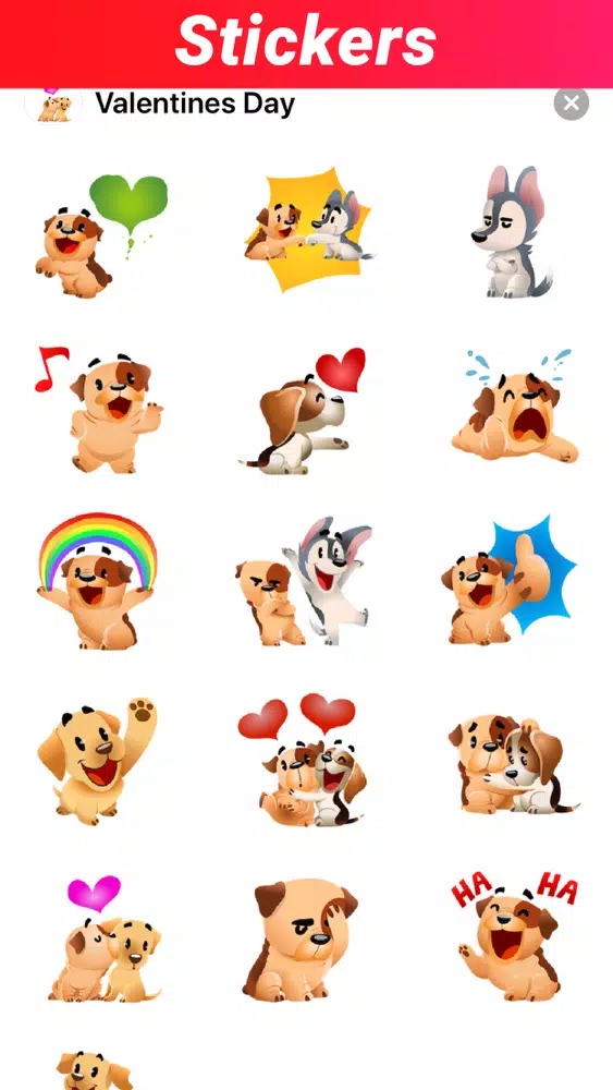 Lovely Valentines Day Stickers स्क्रीनशॉट