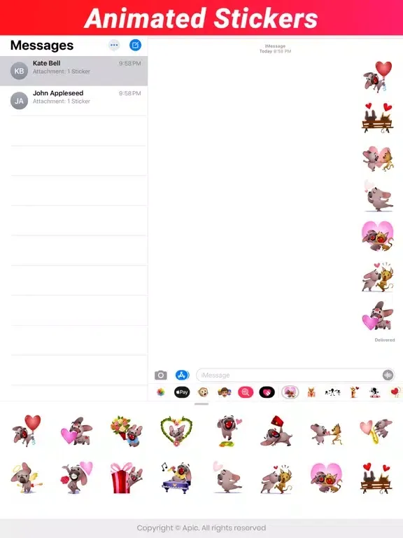 Capturas de tela do Valentines Day Stickers GIF IM iPad 