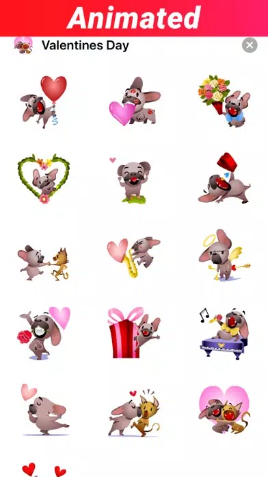 Tangkapan skrin Valentines Day Stickers GIF IM