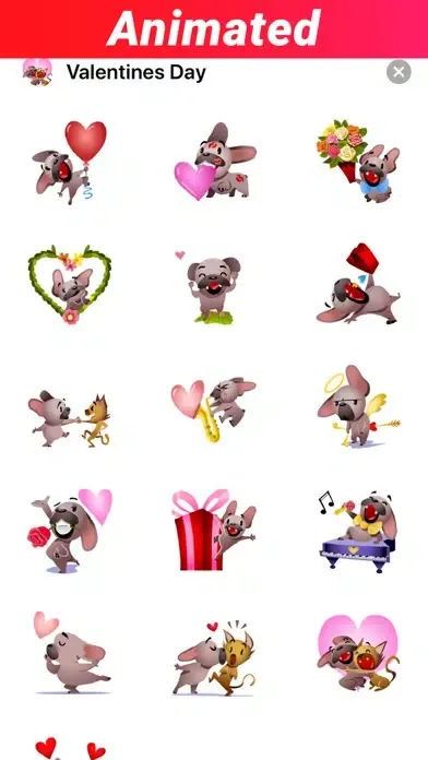 Capturas de tela do Valentines Day Stickers GIF IM