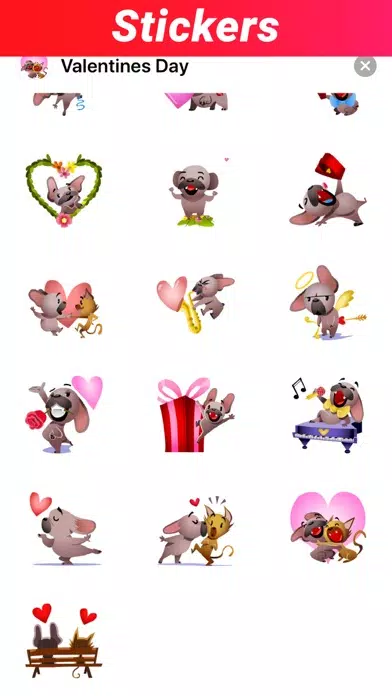 Tangkapan skrin Valentines Day Stickers GIF IM