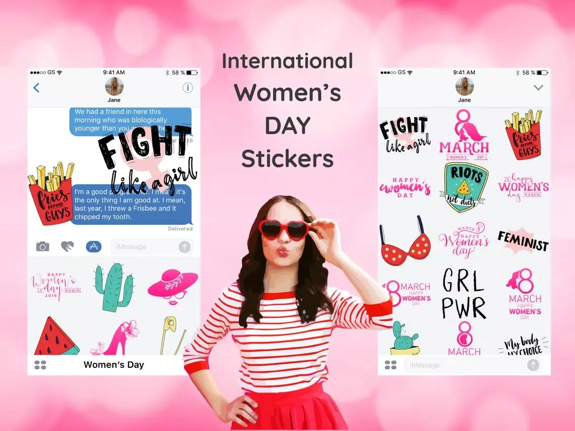 50+ Girl Power Sticker App iPad 應用截圖