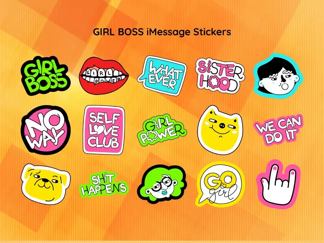 50+ Girl Power Sticker App iPad 應用截圖