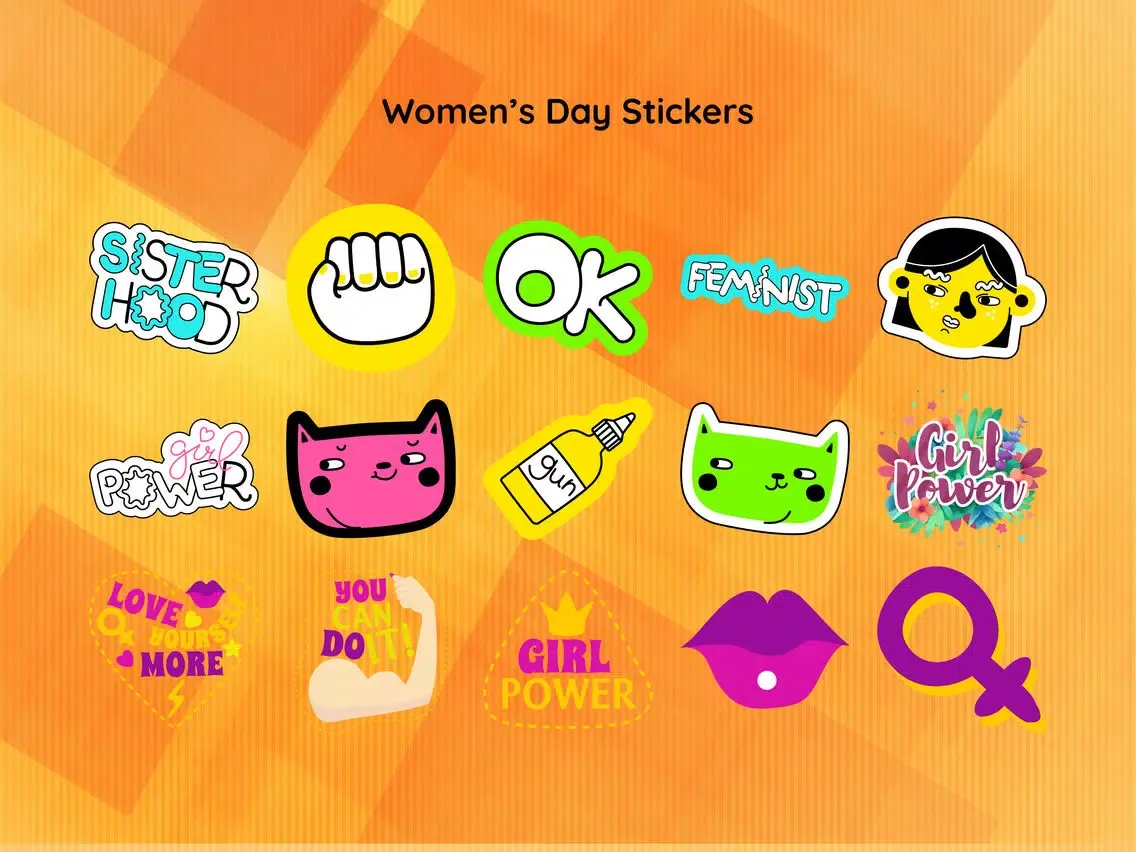 50+ Girl Power Sticker App iPad 應用截圖
