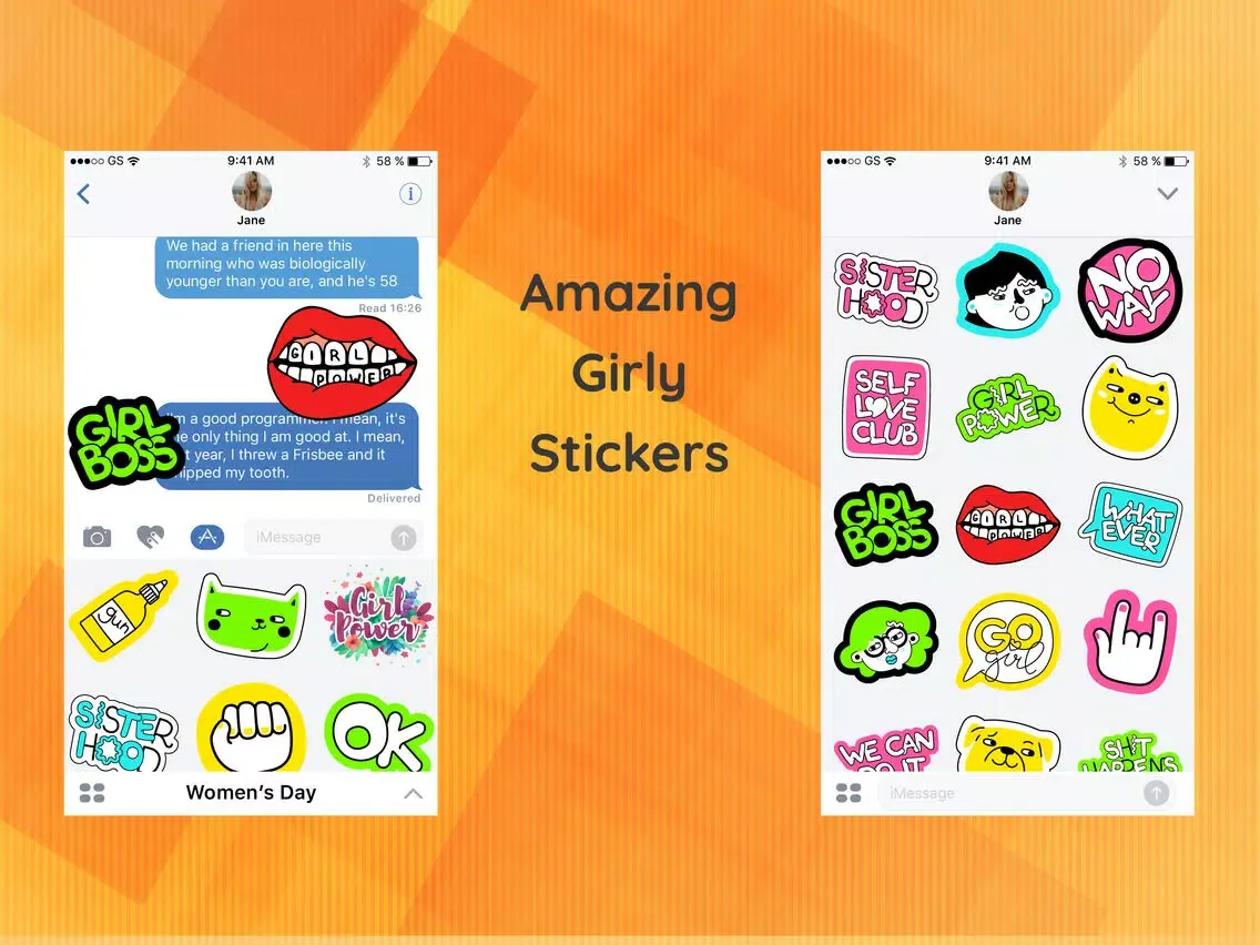 50+ Girl Power Sticker App iPad 應用截圖