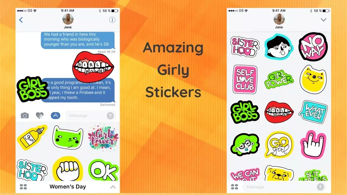 50+ Girl Power Sticker App應用截圖