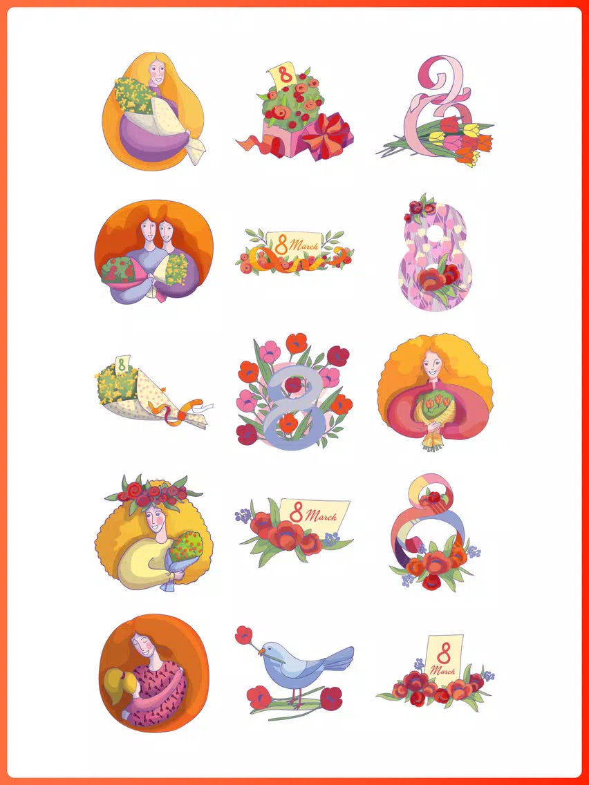 Скриншоты 8 March Women's Day Stickers iPad 