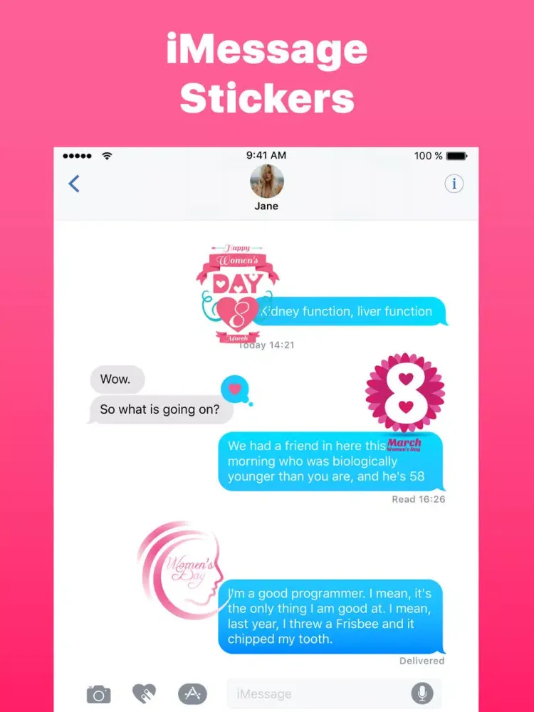 Women's Day Wishes Stickers iPad 应用截图