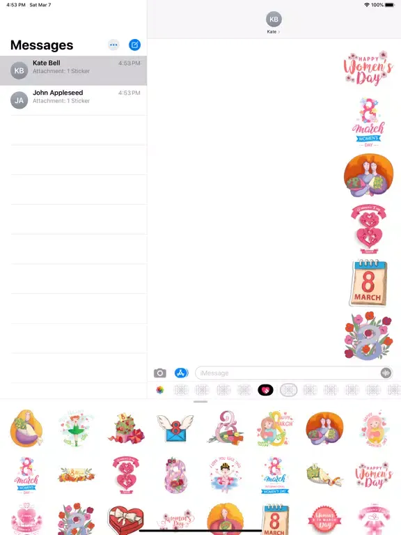 Happy Women's Day Sticker Emo iPad  스크린샷