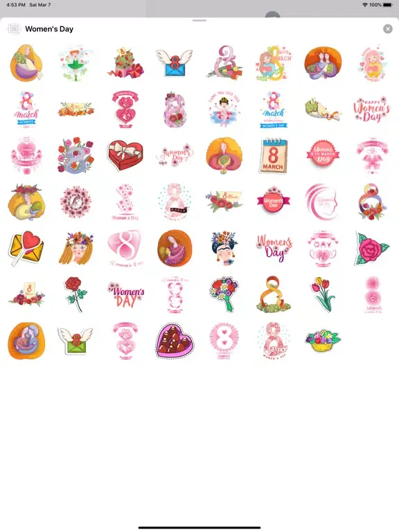 Happy Women's Day Sticker Emo iPad  스크린샷