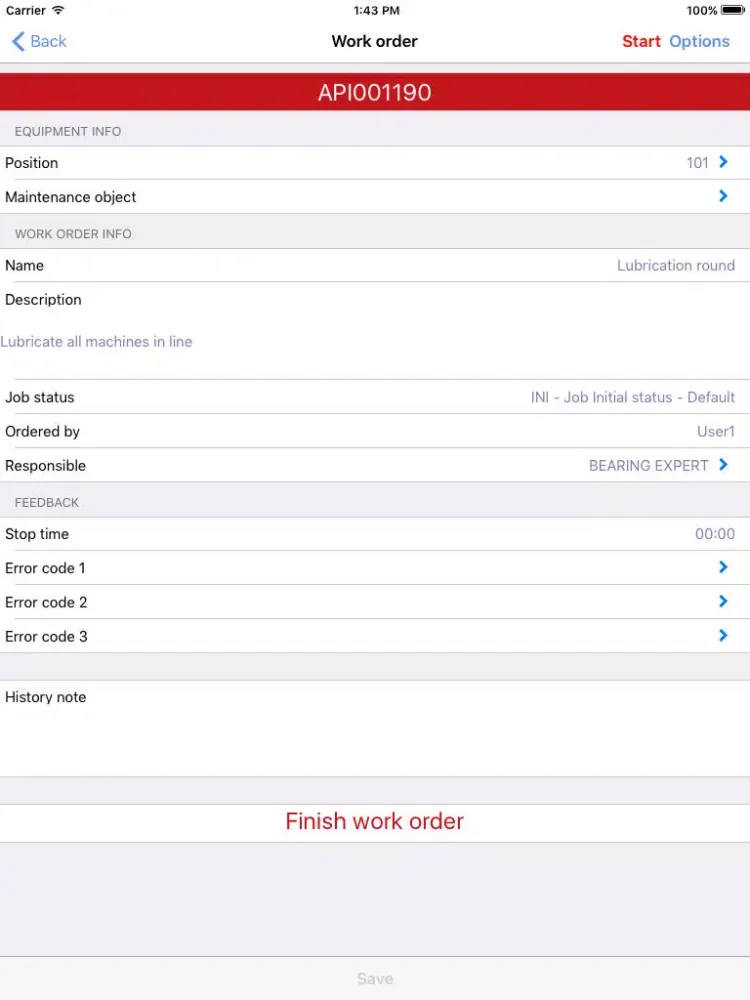 API PRO Job Monitor iPad  Screenshots