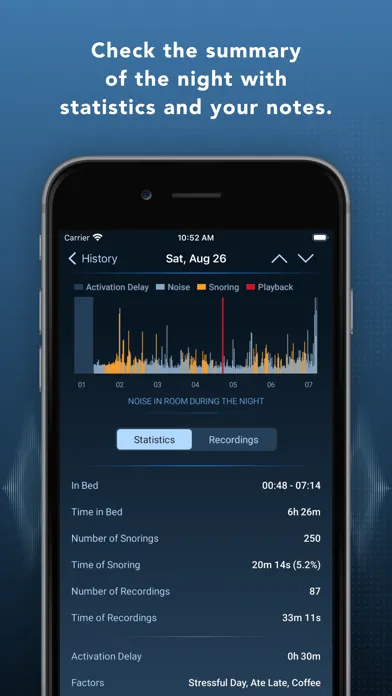 Zrzuty ekranu Prime Sleep Recorder & Tracker