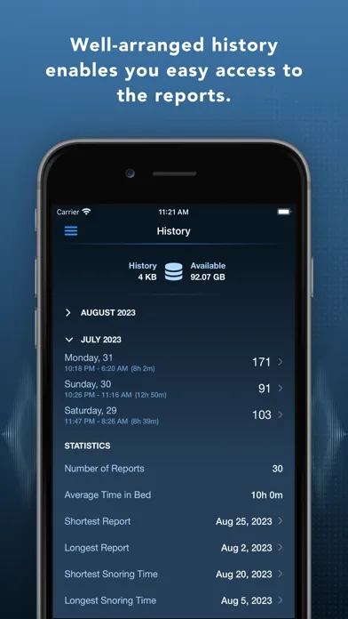 Zrzuty ekranu Prime Sleep Recorder & Tracker
