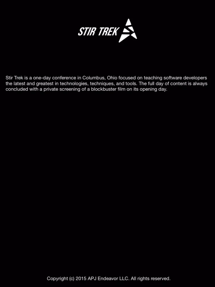 Tangkapan skrin Stir Trek Conference App iPad 