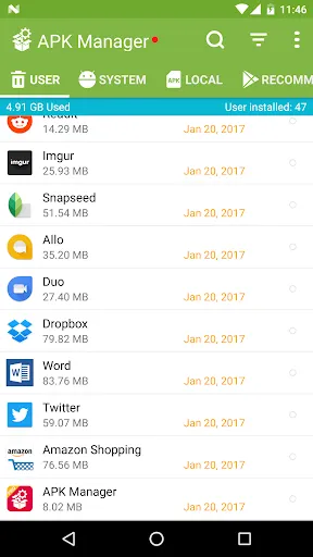 Screenshot di APK Manager