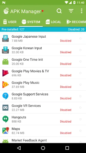 Screenshot di APK Manager