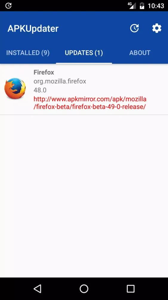 APKUpdater Screenshots