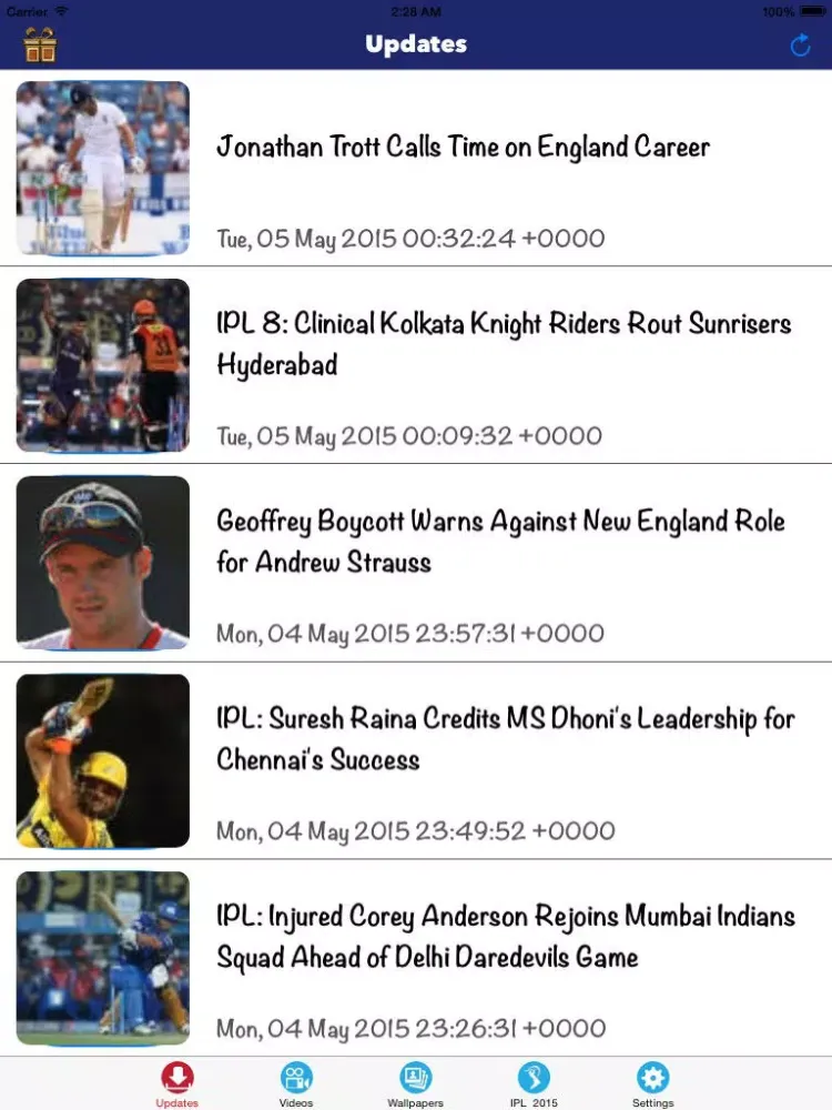 Capturas de pantalla de IPL Updates - Live Score, Latest News, Videos & Wallpapers iPad 