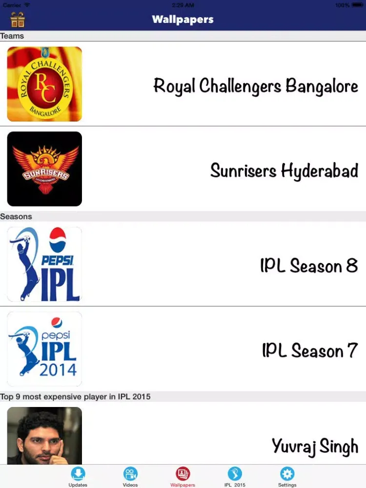 Capturas de pantalla de IPL Updates - Live Score, Latest News, Videos & Wallpapers iPad 