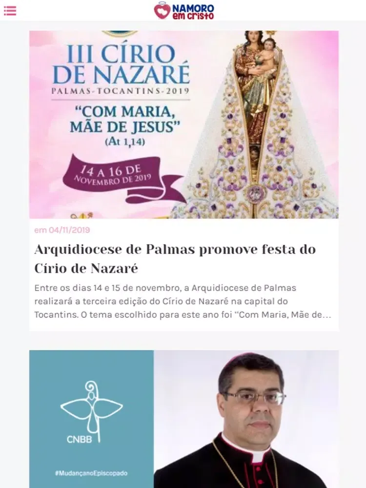Ảnh chụp màn hình của Namoro em Cristo iPad 