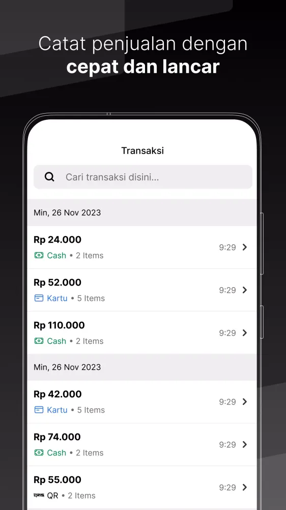 Tangkapan layar Aplikasi Kasir POS Pintar