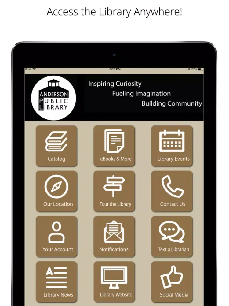تصاویر Anderson Public Library App iPad 