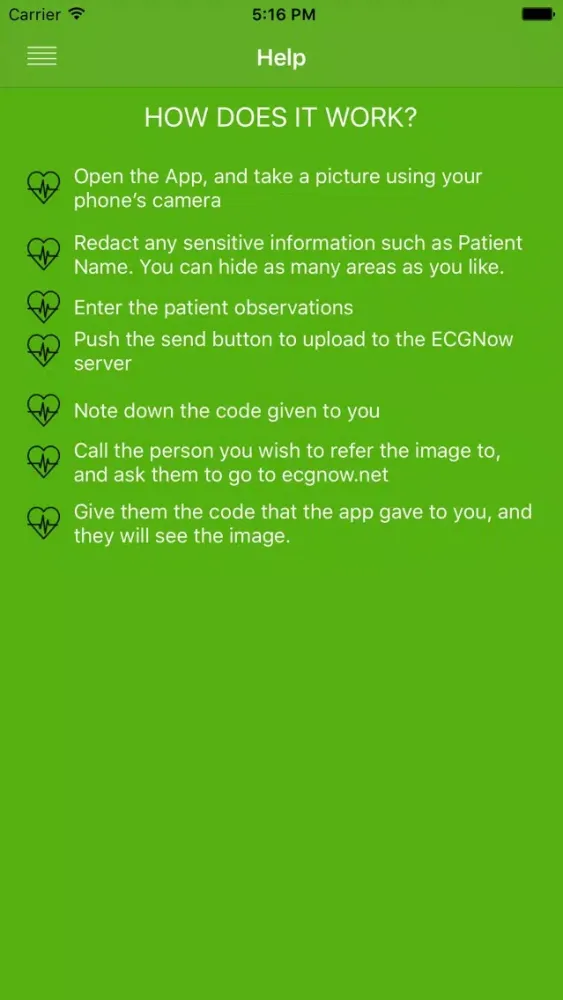 ภาพหน้าจอของ ECG-Now