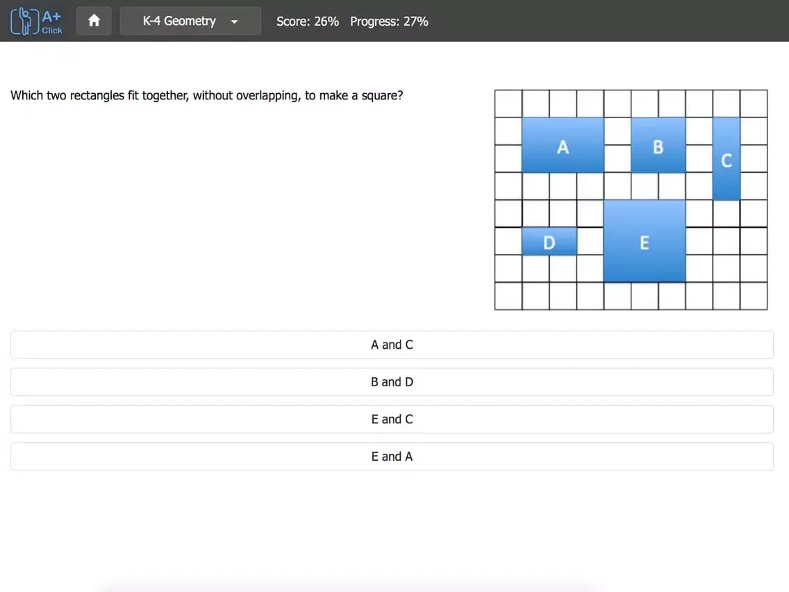 Aplusclick K4 Math iPad  سکرین شاٹس
