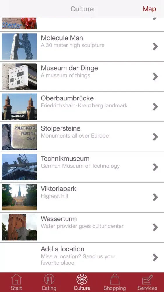 Captures d'écran de Kreuzberg Guide