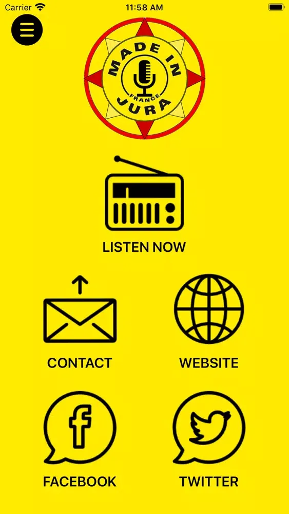 Capturas de tela do Radio Jura