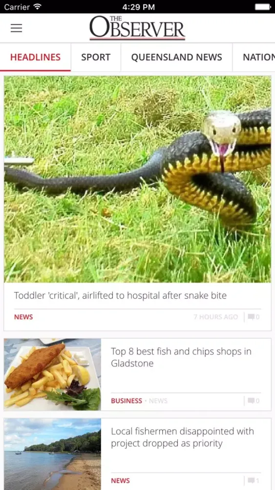 Gladstone Observer Screenshots
