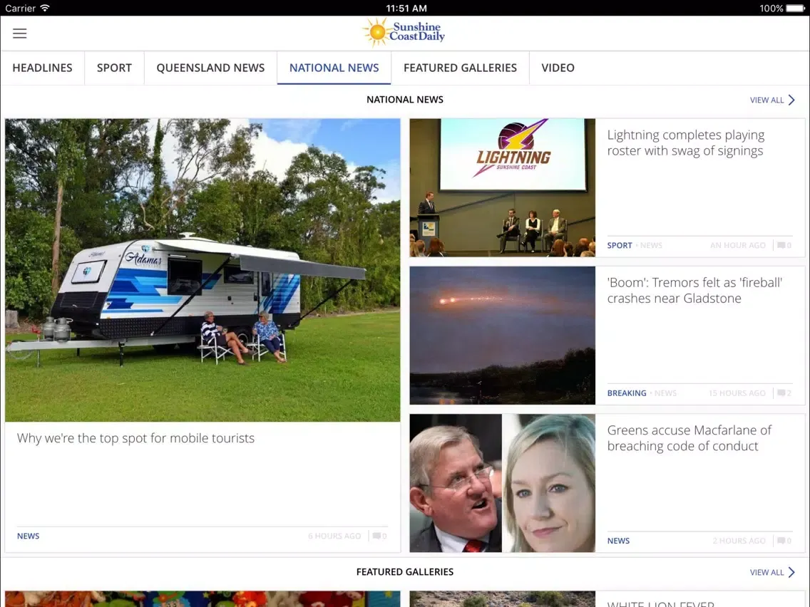 Capturas de pantalla de Sunshine Coast Daily iPad 